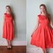 SALE / vintage 1950's red silk satin party dress with rhinestones
