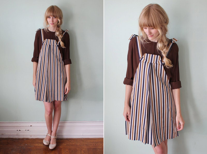 vintage 1960's striped jumper dress