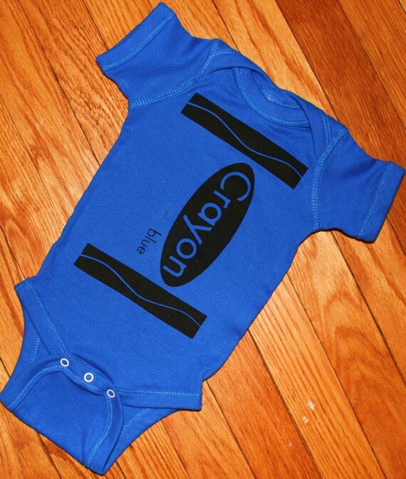 Blue Crayon Onesie by OVELO on Etsy