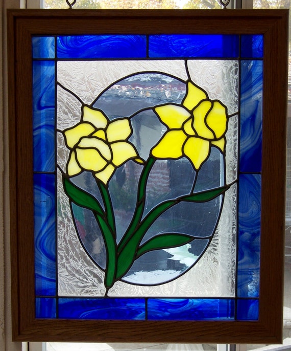 Daffodils Stained Glass Window By Debsglassart On Etsy