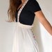 1960s Linen Hippie Floral Strap Jumper Small