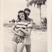 VTG B&W Photo of Couple Hugging on the Beach