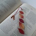 Book Mark with Burning Bush Leaves, Red and Yellow Autumn Book Mark