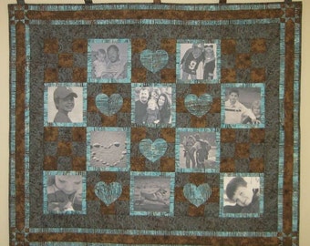Custom Photo Memory Quilt with 10 Pictures