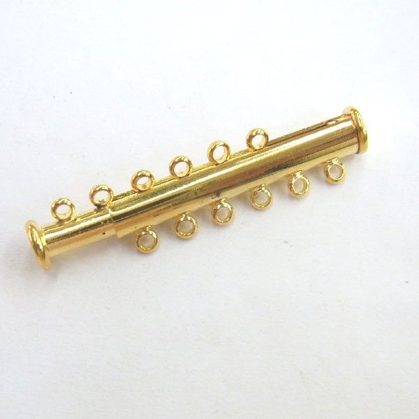 Jewelry Clasp 35mm Slide Lock Clasp 6 String Gold Tone 10