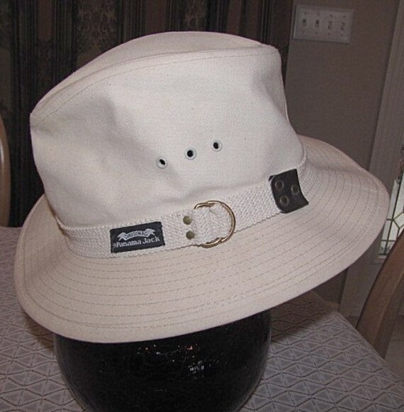 Original Vintage Panama Jack Fedora Mens Hat Natural Canvas