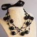 Large Black Crystal Necklace - Black Choker - Large Crystal Necklace - Satin Bow Necklace - Mother Of The Bride Jewlery - Prom Accessory