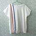 1980s red white and blue striped blouse XL