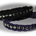 Silver hearts - Black cat collar