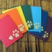 Pet lover stationery heart and paw print rainbow colors notecards with envelopes set of 7