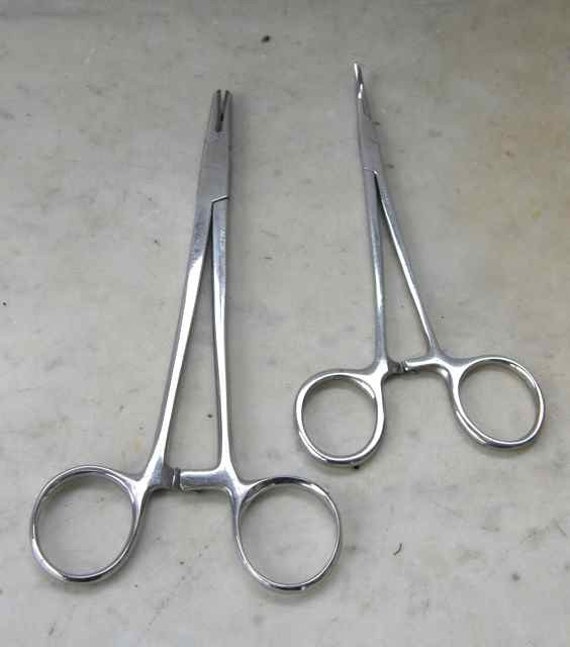 2 Vintage Medical Stainless Steel Clamps 5 Inches Long