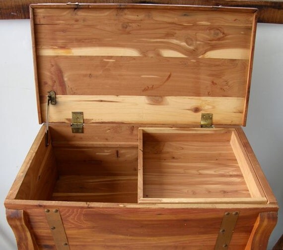 Vintage CEDAR CHEST COPPER Banded Adjustable Drawer Four