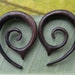 1 PAIR 4.5mm SONO WOOD oval spiral 4.5 mm size
