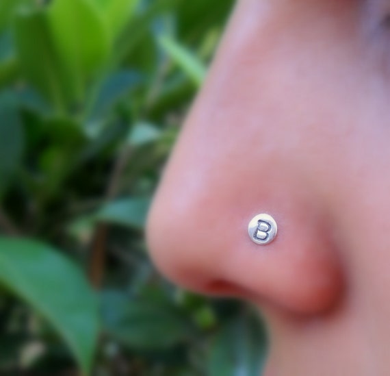 Personalized Nose Ring Stud Sterling Silver Personalized