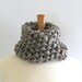 Chunky Knit Marbled Silver Gray Twisted Infinity Cowl Scarf