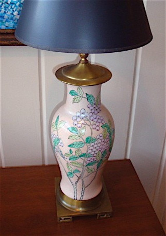 Big Chinoiserie Ginger Jar Lamp Vintage Pink By Oldlightingspot 0566