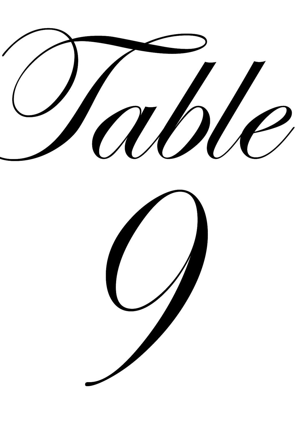 4x6 Black and White Printable Table Numbers for Wedding