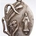 Vintage Virgin Mary Medal Marked in French on 18" sterling silver rolo chain