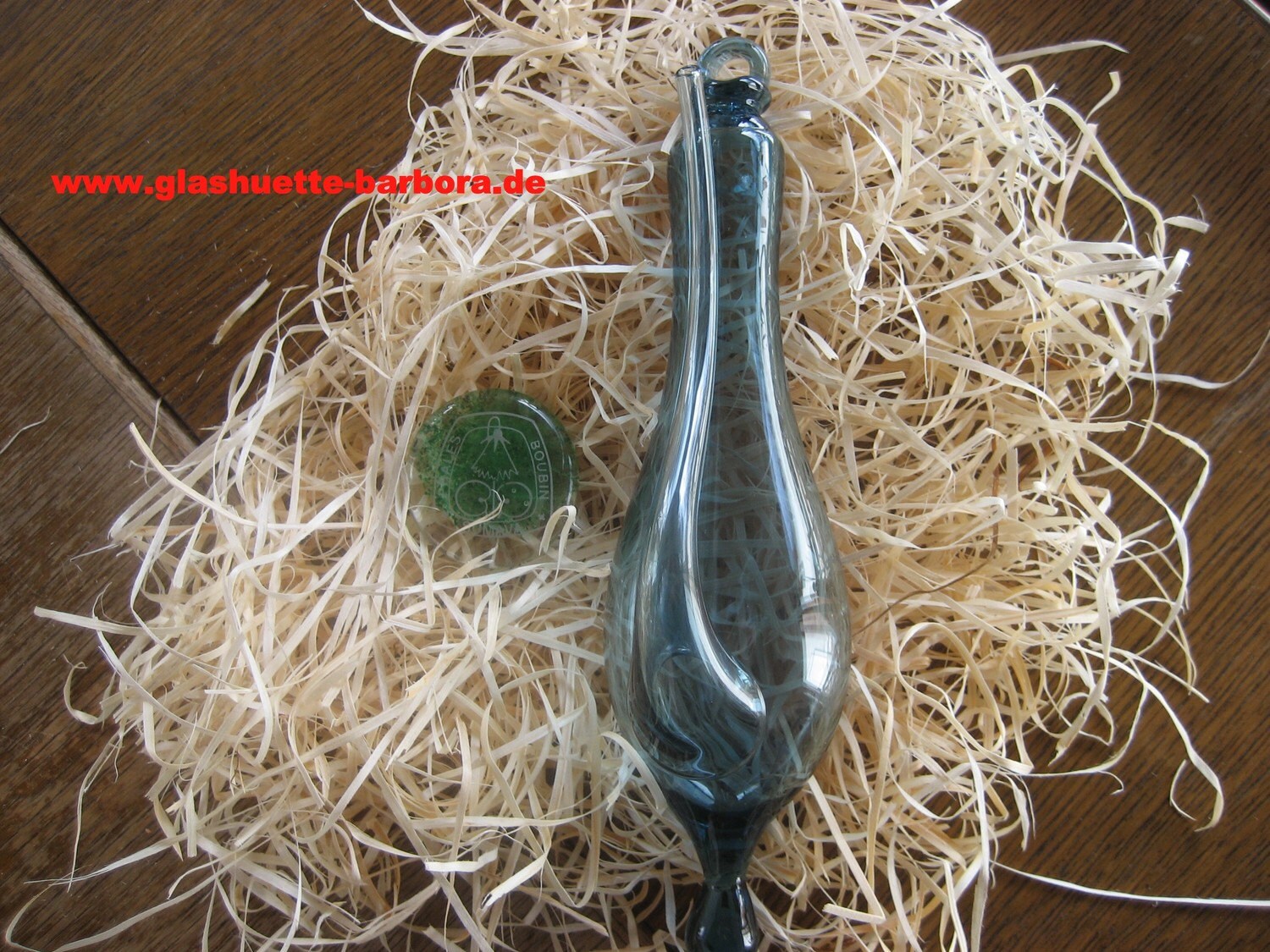 Handblown Weather Glass Goethe Barometer Bluenish USA