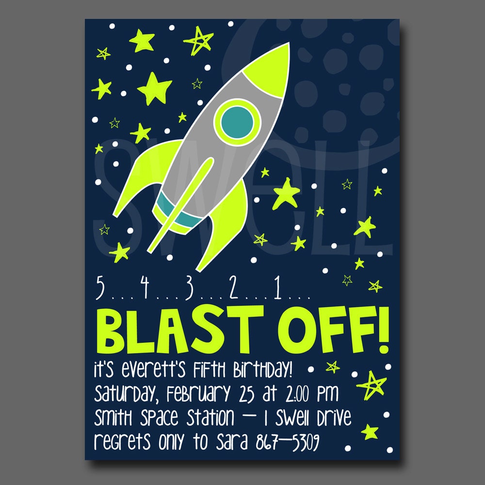 Free Printable Rocket Ship Invitations 6