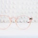 50s Round Glasses 1950s Pink Eyeglasses Clear Arnel Circle Unisex Medium 44/22 Frame by Art Craft