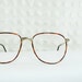 1990's Oversize Eyeglasses Tortoise Gold Wire Rim Stripe Brown Tan Horn Rim Overlay Frame Large 50/17 New Old Stock by Liberty Optical