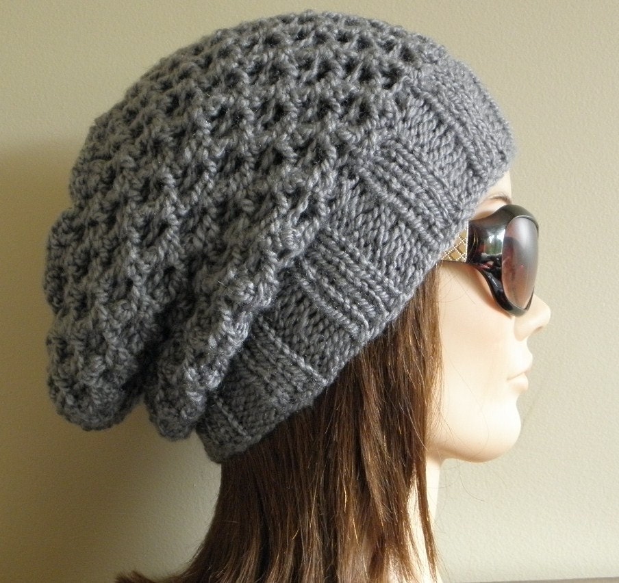 PDF Knitting Pattern Knit Slouchy Hat / Latissa