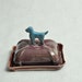 Turquoise Dog Ceramic Butter Dish