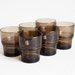 6 French Vereco Stack Cups in Warm Grey