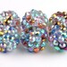 5 Colorful Acrylic Disco Ball Beads with Rhinestones covered look.. Bumpy Round Spacer Beads 14mm