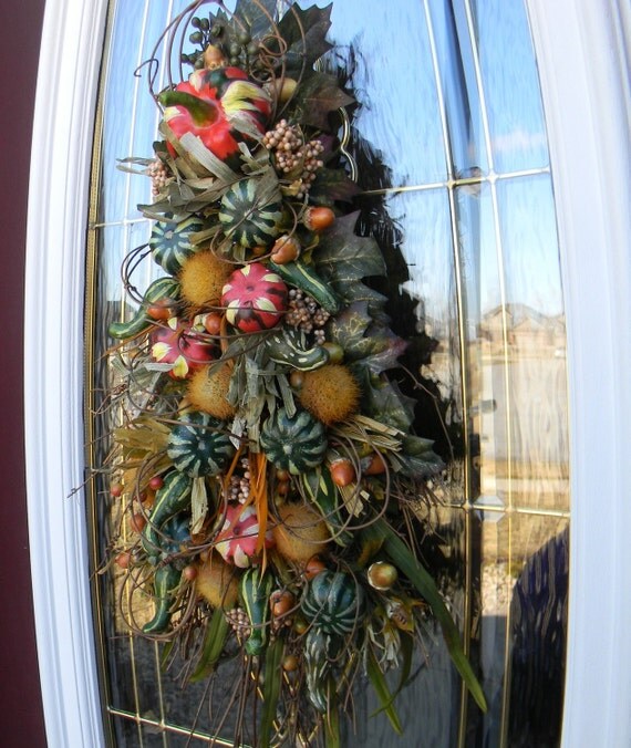 Fall Harvest Twig Swag Wreath Door Decor