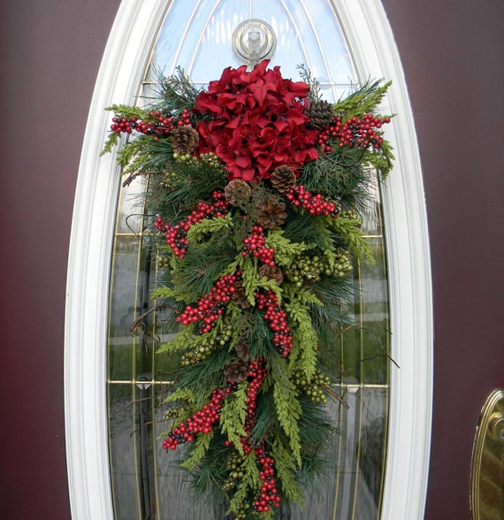 christmas teardrop swag door decor seasons christmas teardrop swag door decor seasons
