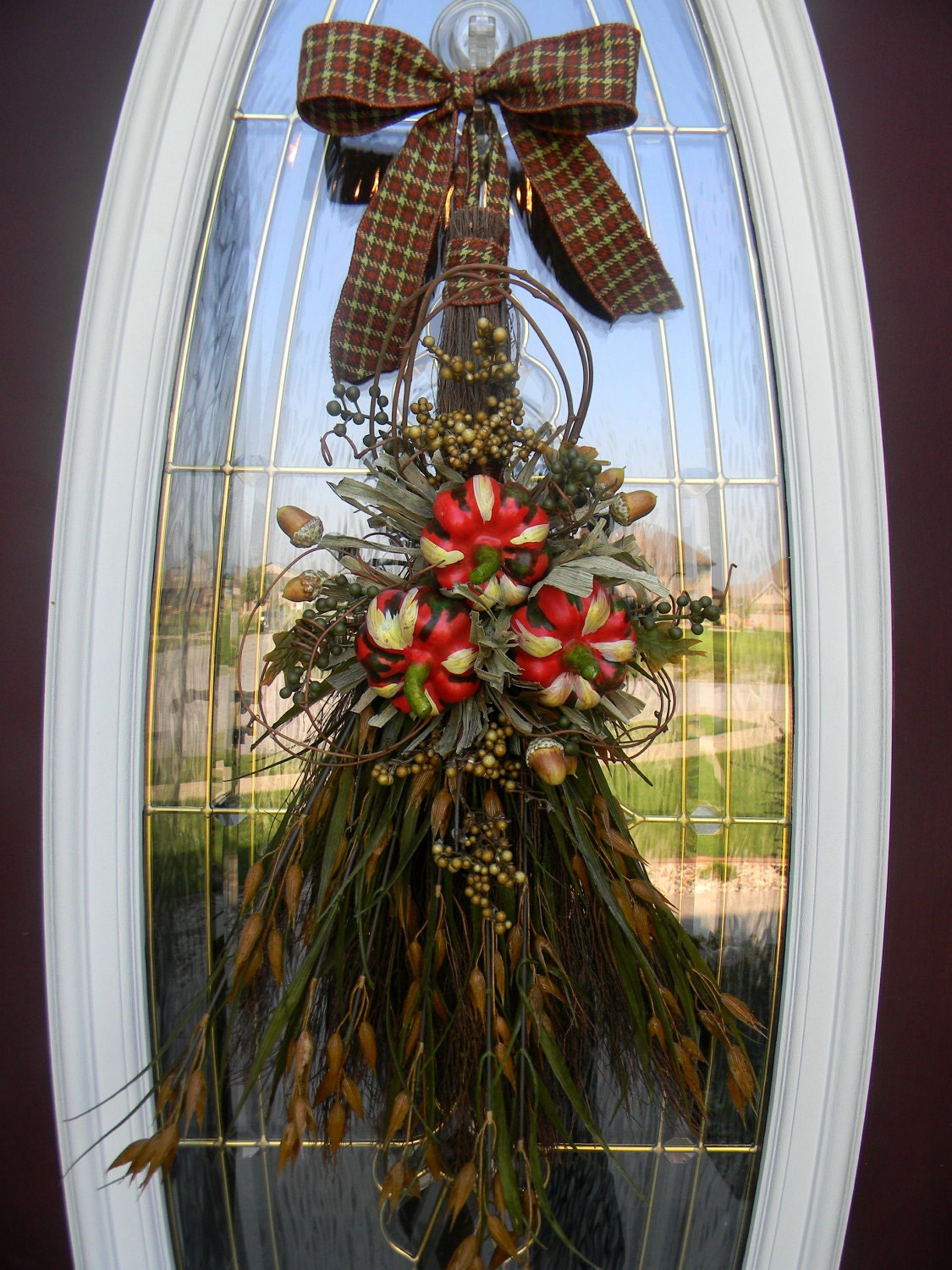 Fall Door Broom Swag Decor..Harvest Grace..FREE