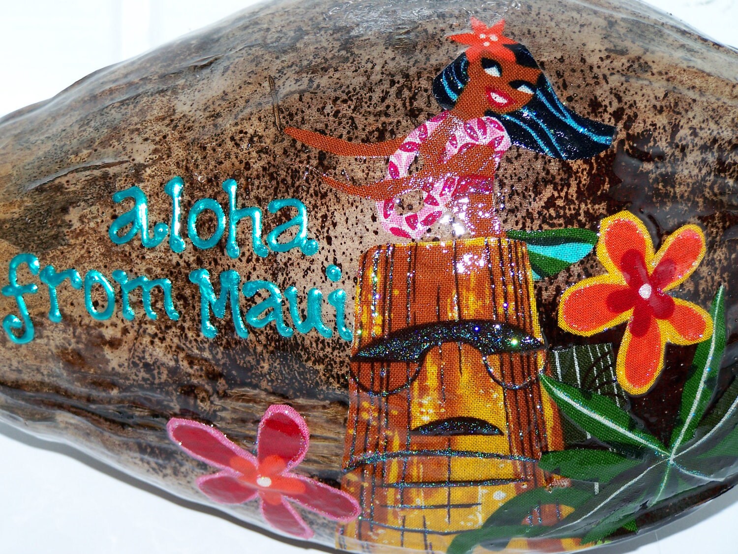 Hula Girl Coconut Postcard Birthday Gift Hawaii Souvenir