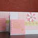 ON SALE Set of 3 Pink and Green Happy Hello note cards
