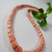 Genuine Carved Hawaii Pikake Coral Necklace,16" inch Hawaiian Flower -6mm Light Pink