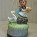 Himark Music Box Little Girl Feeding Goose Figurine Song Love Story