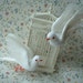White Crafting Birds, Doves, Vintage, 5 1/5 Inches Tall - Lot of 2 - I, also, have 2 in a Smaller 4" Size
