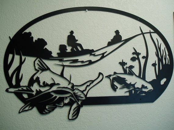 Download Catfish Fisherman Metal Wall Art