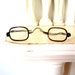 1800s Antique Eye Glasses Square Glass Lens