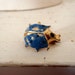 Vintage Brooch Miniature Blue Lady Bug PIn