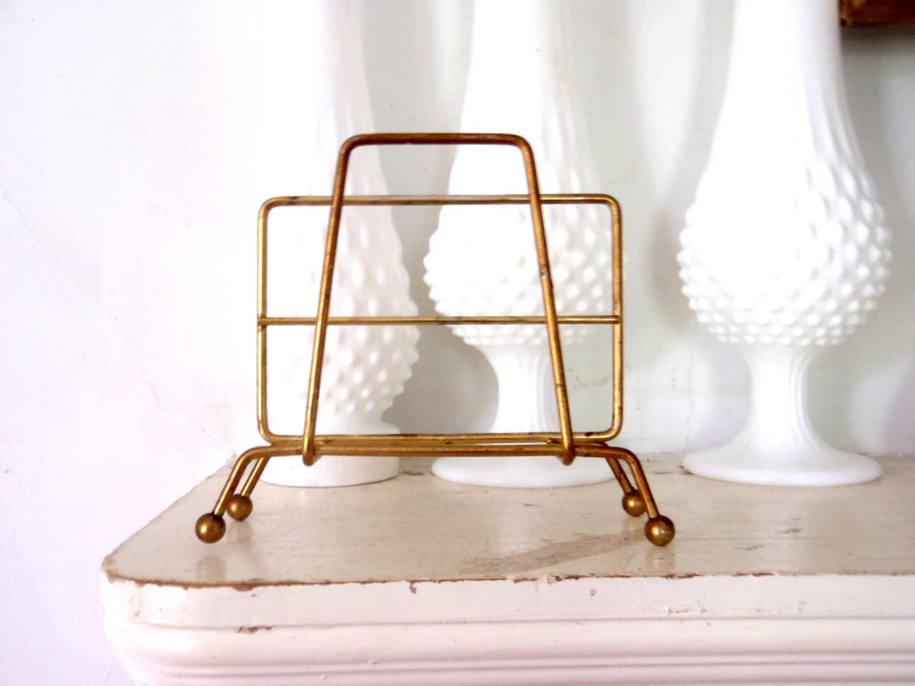 Mid Century Modern Letter Holder Metal Desk Organizer