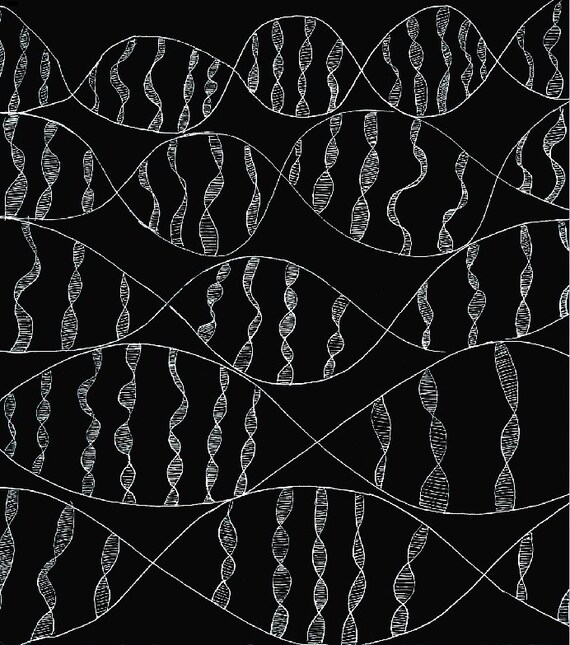 Items similar to Black and White DNA print on Etsy