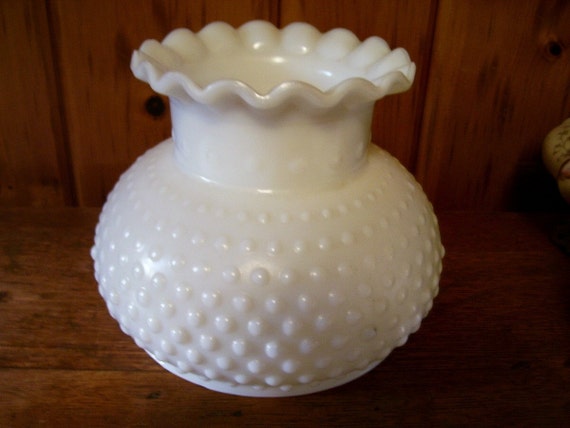 milk Lamps lamps Fenton Electric Shade Parlor, hurricane Hobnail fenton Milk Glass 1950's  glass Oil,