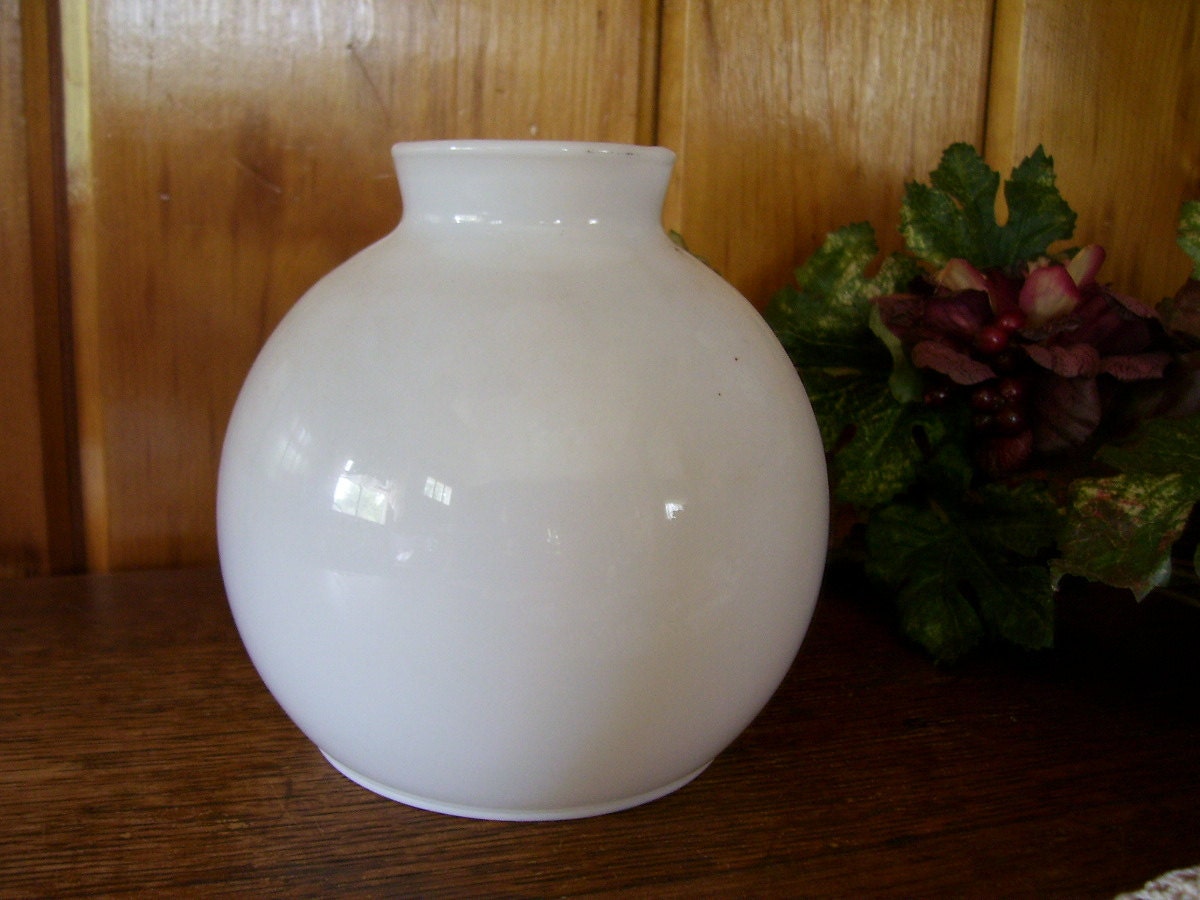 Antique Lamp Globe Milk Glass for Small Oil by