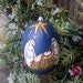 Nativity Christmas Ornament Ornie / Hand Painted Gourd Snowman Primitive Folk Art / OOAK