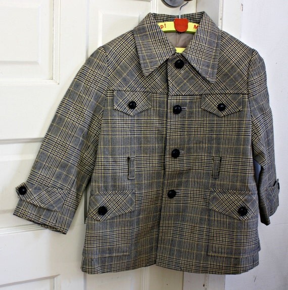 Houndstooth Plaid Detective Jacket 4T