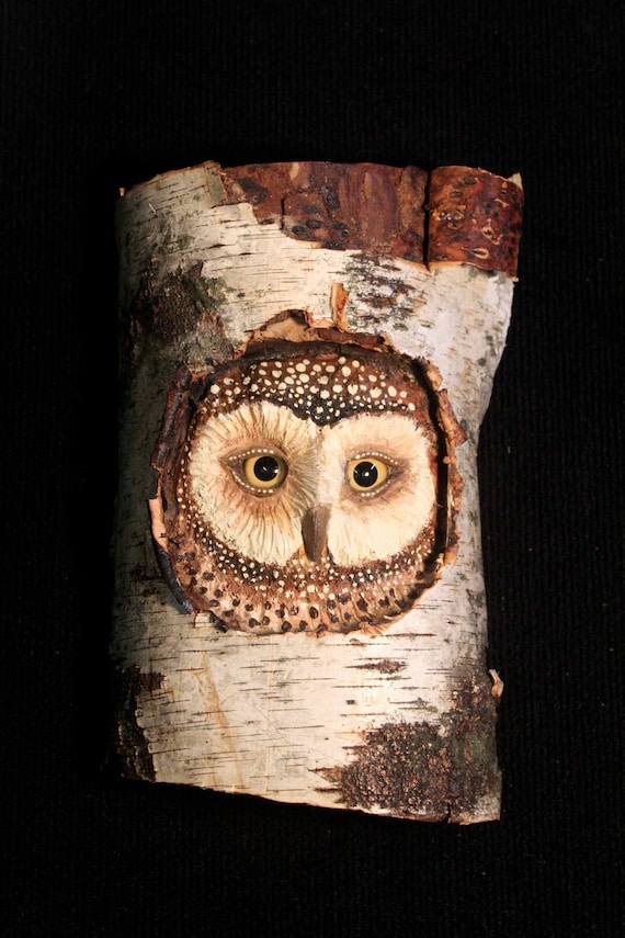 Owl Wood Carving Sculpture by DonnaMariesArt on Etsy