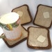Felt Toast Coasters - MugMats Set of Four Buttered Toast