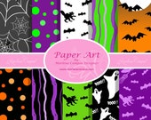 INSTANT DOWNLOAD - Printable Halloween Backgrounds, Digital Backgrounds, Digital Paper - 10 Sheets Il_170x135